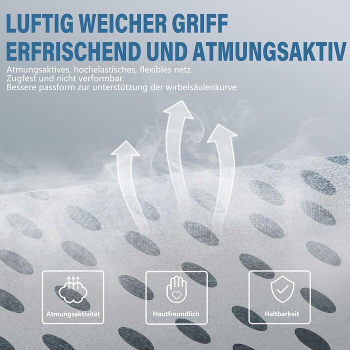 Ігровий крісло Dowinx з підголівником та підставкою для ніг, тканинне, з масажем, ергономічне, для офісу та геймінгу