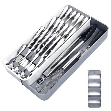 Органайзер для столових приборів розширюваний, 9 відділень, 14-22.5 см, для кухонних шухляд - компактний та зручний