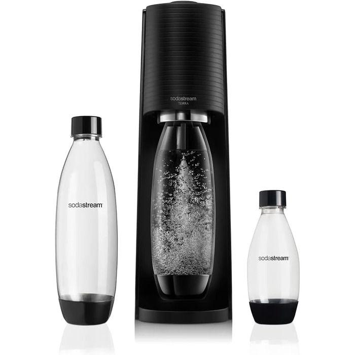 SodaStream Terra Black: Набір для газування води (3 шт.) з балончиком Quick Connect, акрил, чорний
