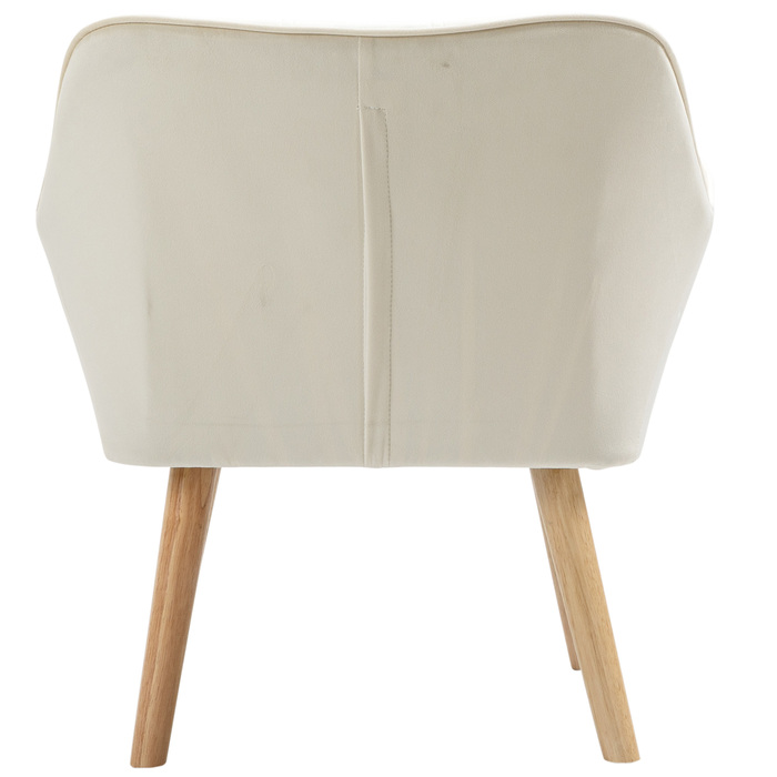 HOMCOM Single Armchair Recliner Chair with Velvet Look, Raised Legs, Upholstered Armchair for Living Room, Bedroom, 64 x 62 x 72.5 cm, Cream | Aosom