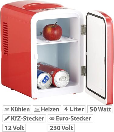 Міні-холодильник Rosenstein & Söhne для подорожей: 4 л, 12/230 В, з функцією підігріву, блакитний