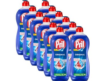 Засіб для миття посуду PRIL Original, висока розчинна здатність жиру, для холодної води, 675 мл (набір 8 шт)