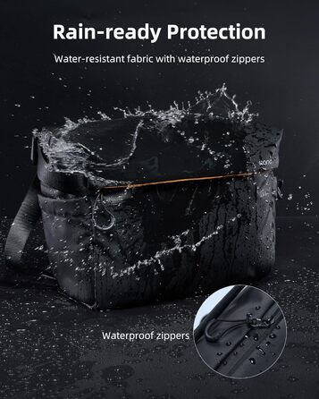 Чорна сумка-переноска для камери LLANO: DSLR/беззеркальні камери, 1 камера, 2 об'єктиви, аксесуари