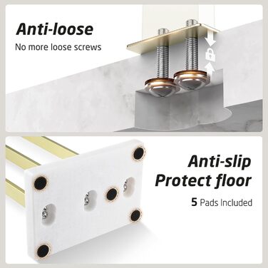 Підставка для рушників KES, 3 стійки, з нержавіючої сталі SUS304, золотиста, BTH217S3-2