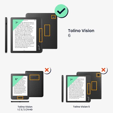 Чохол kwmobile для Tolino Vision 6: тканинний захисний чохол з малюнком серця, сірий (Herz Brush 22)