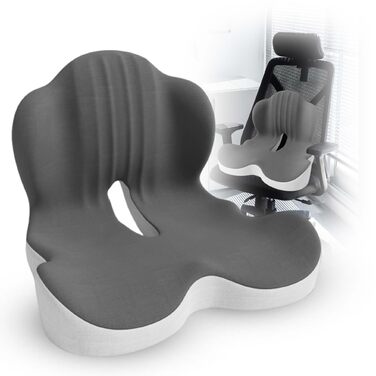 Подушка для сидіння з піни Memory Foam для попереку та куприка: підтримка при ішіасі, болях у куприку, для офісного крісла, авто, інвалідного візка, дому