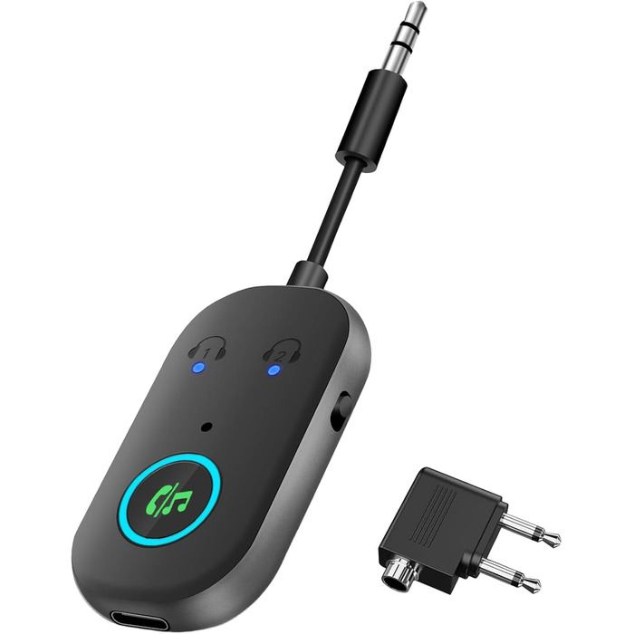 Bluetooth передавач/приймач 2-в-1: адаптер Bluetooth 5.3 з аудіороз'ємом 3.5 мм для навушників, авто, ТВ та аудіосистем