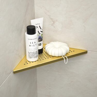 Полиця для душу Eck Duschregal з нержавіючої сталі 304, полиця для ванної кімнати з сітчастою конструкцією для плитки, вбудована полиця для ремонту ванної кімнати (щітка, 254 мм - 2 шт) (254 мм-2, золотий)