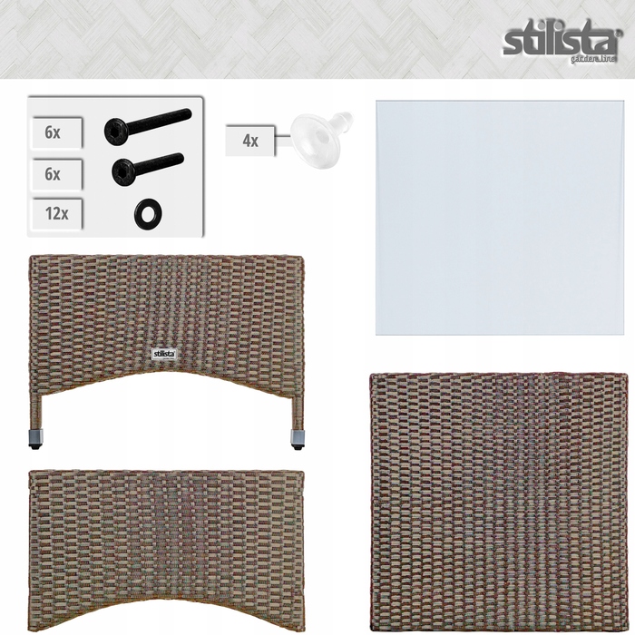 Квадратний стіл Stilista з техноротанга, 58 x 58 x 42 см