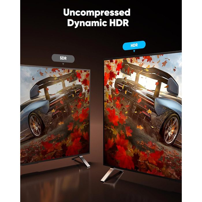 HDMI кабель Highwings 5 метрів 8K, HDMI 2.1, 48Gbps, Ultra Highspeed, Ethernet, HDR10, eARC, DTS:X, 3D, HDCP 2.2/2.3, сумісний з PS5/4/3, HDTV, Blu-ray, монітор