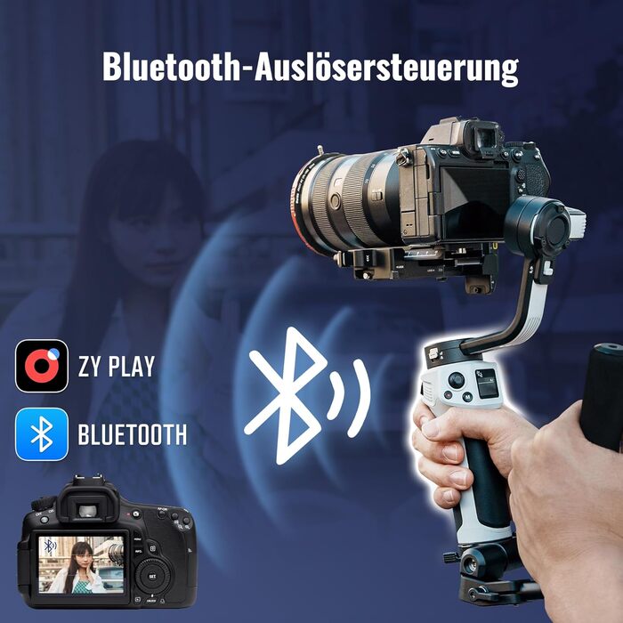 ZHIYUN Weebill 3E Gimbal - Стабілізатор для DSLR та бездзеркальних камер, 3-осьовий, 3кг вантажопідйомність, вертикальна зйомка, Bluetooth, сірий