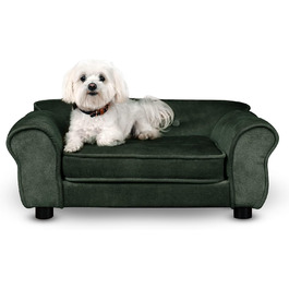 Диванчик для домашніх тварин MG Design, темно-зелений, стабільний, м'який, легко чиститься, для собак та котів, готовий до використання, W12