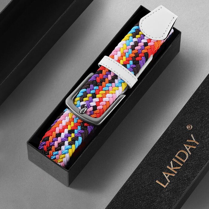 Тканинний плетений ремінь LAKIDAY: еластичний стрейчевий пояс для жінок та чоловіків. Ширина 3.5 см, довжина 100-130 см, багато кольорів. Довжина 120 см.