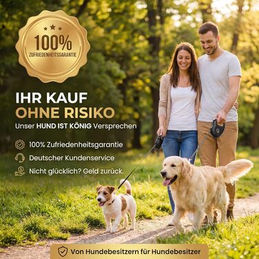 Висувна поводок для собак HUND IST KÖNIG 5м для малих та великих собак | Міцний поводок з комфортною ручкою | Білий | Чорний (M, 5м, до 25кг)