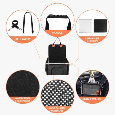 Автокрісло для собак - комфортне та дихаюче, для маленьких та середніх порід