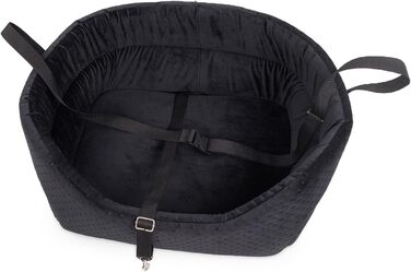 Автокрісло для собак Boutique Zoo: чорний велюр, універсальний розмір M (51x40 см)