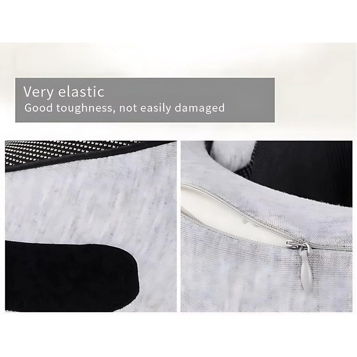 Подушка для шиї з Memory Foam - Ергономічна подушка для подорожей з маскою для очей, навушниками та чохлом (Рожева, Сіра)