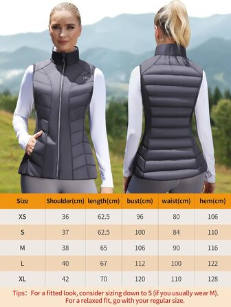 Тепла жилетка Vofuoti для жінок з акумулятором 10000 mAh, чорна, XS. 5 зон нагріву, ідеальний подарунок на Різдво.