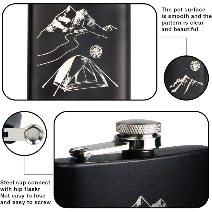 Набір фляг 260мл з нержавіючої сталі: фляга для віскі, міні-фляга, подарунок (зелений, сірий, для активного відпочинку)