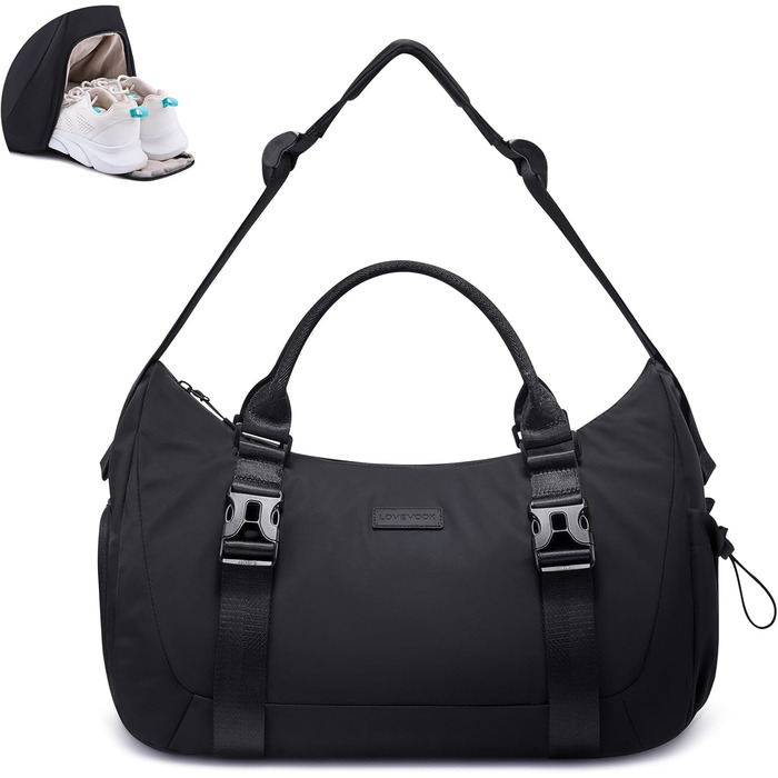 Спортивна сумка LOVEVOOK: для занять спортом, йоги, подорожей (30L, чорна)