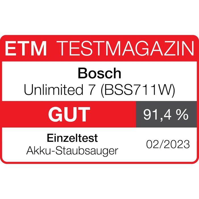 Бездротовий акумуляторний пилосос Bosch Unlimited 7 BSS711W - ручний, без мішка, з акумулятором, гнучкий шланг, фільтр гігієни, 10 років гарантії на мотор, XXL насадка для м'яких меблів, LED-підсвічування, турбо-режим, білий
