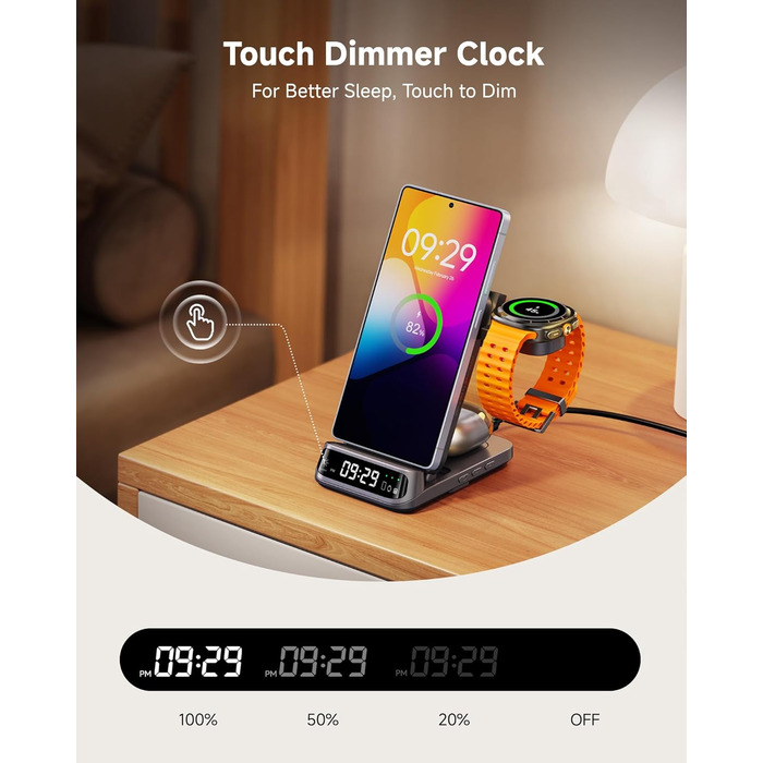Бездротова зарядка SwanScout 708S для Samsung Galaxy S25 Ultra/S23/S22/S21 та Galaxy Watch/Buds (без адаптера)