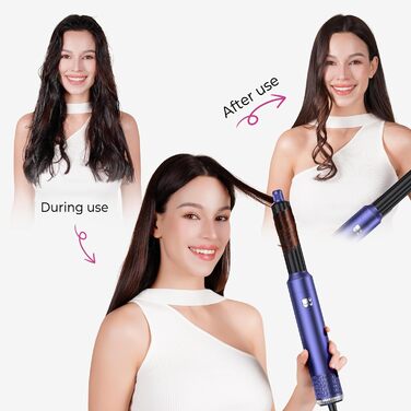 Професійний фен-щітка Pro Airbrush Hair styler 6 в 1: сушка, укладка, створення локонів. 1000W, блакитний