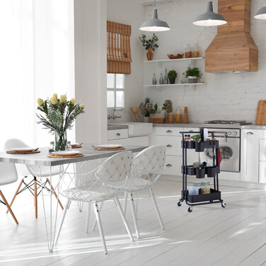 Relaxdays 3-Tier Rolling Cart