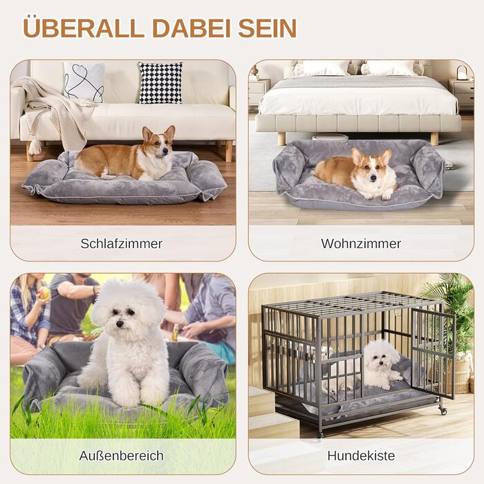 Лежанка для собак Dogat, 76x63 см, сіра, з фетру, з блискавкою, для собак малого, середнього та великого розміру