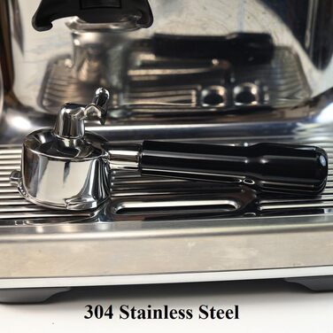 54mm Dual Outlet Portafilter for Sage/Breville Barista BES 870/878/880 Filter Basket with ABS Wood and Stainless Steel Portafilter Filter Holder Black