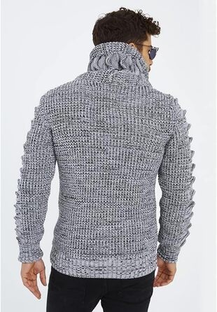 Чоловічий кардиган Leif Nelson з ґудзиками, Regular Fit, сірий та чорний колір, для повсякденного та ділового стилю