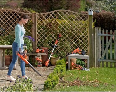 Black+Decker Cordless Leaf Blower GWC1820PCB (18 Volt, up to 209 km/h blowing speed, effortlessly removes dirt and leaves, with PowerCommand, delivered without battery and charger)