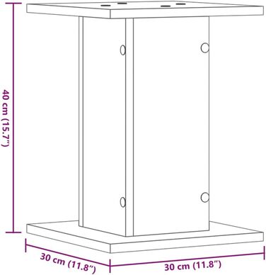 Підставка для колонок vidaXL, 2 шт., 30x30x40 см, чорний ДСП, для Hi-Fi, домашнього кінотеатру, покращення звуку