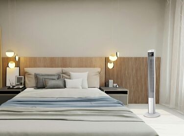 Вентилятор турецький Be Cool 121 см, 3 швидкості, осциляція, LED-дисплей, таймер 12год, іонізатор, пульт, білий, 45W