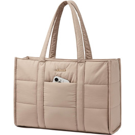 Сумка для ноутбука LOVEVOOK 15.6 дюймів, велика містка сумка-шоппер для роботи, навчання та подорожей, жіноча, хакі