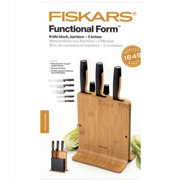 Набір ножів у підставці Fiskars Functional Form, 5 предметів