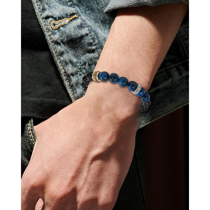 Браслет на руку VGWON для чоловіків з перлами - подарунок на день народження, Новий рік, для підлітків та чоловіків (UVG-BM104S)