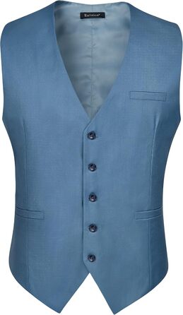 Чоловіча жилетка Enision для ділового стилю та вечірніх подій, однотонна жилетка з кишенями, розміри XS-4XL, колір: морський/блакитний