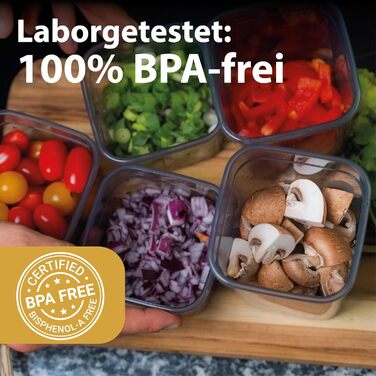 Набір контейнерів для зберігання продуктів [12 шт] Anthracite (500 мл) - Складні, економія місця, для кухні