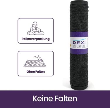 Килимок для дому та вулиці DEXI, 90 x 150 см, чорний, антиковзаючі, миється, для входу, балкону, тераси