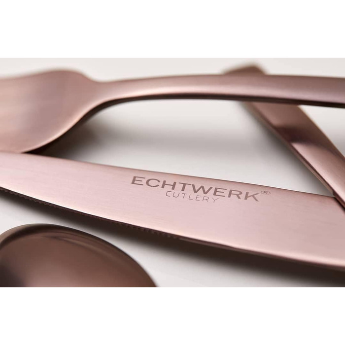 ECHTWERK Avelino Flatware Set, Bronze Edition, 20-Piece, Dinnerware Set for up to 4 People, 18/10 Stainless Steel, Matte Finish, High-Quality Cutlery Set, for Dining Table, Table Decoration for Weddings & Festive Tables