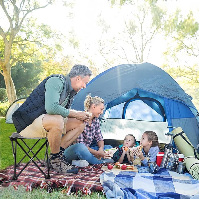 Складний туристичний стільчик для кемпінгу, риболовлі та пікніків. Легкий, портативний, з міцними ніжками та сумкою для перенесення (31 x 31 x 33 см)