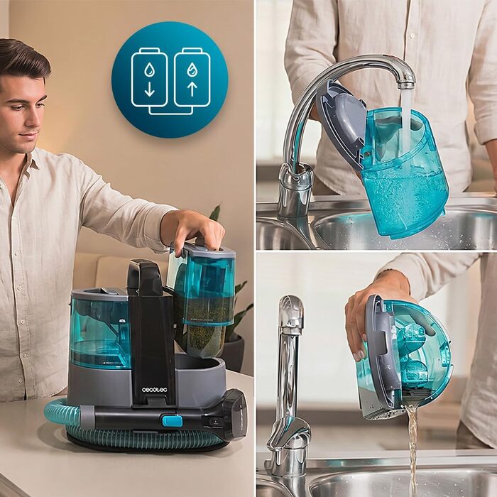 Пилосог-мийка Cecotec Conga 1700W 3-в-1: для килимів, плям, з резервуарами 1.6л/0.95л, радіус дії 9м (Carpet&Spot Clean XL Neo)
