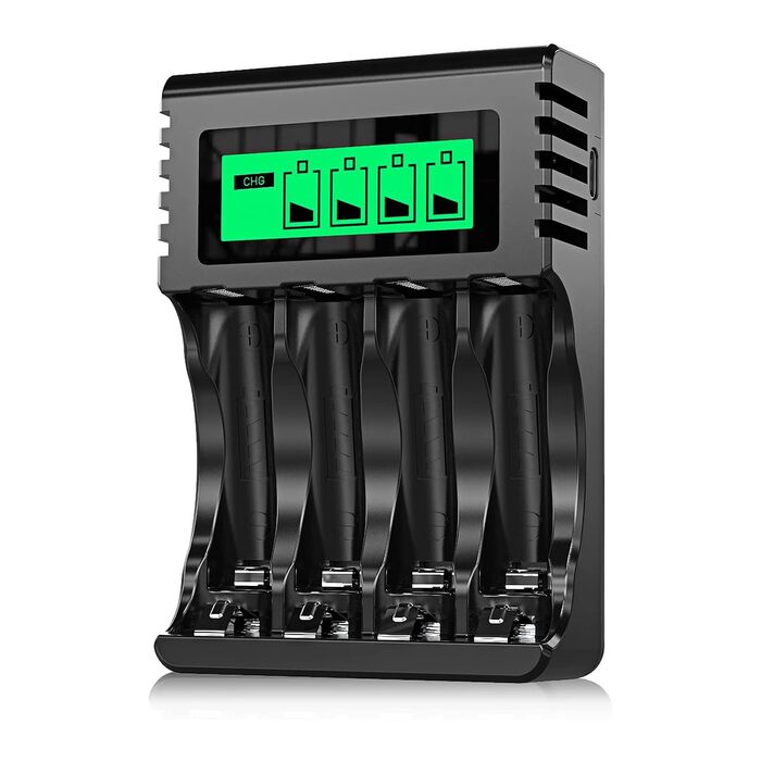 Зарядний пристрій POWEROWL з 8 акумуляторами: 4 AA 2800mAh + 4 AAA 1000mAh Ni-MH для швидкої зарядки