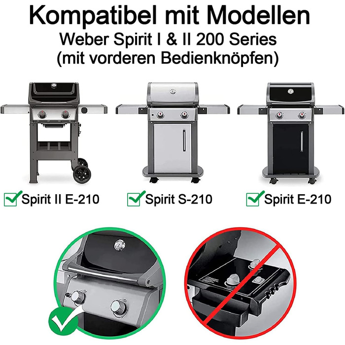 Решітка-гриль для Weber Spirit I/II 200/210/E210/E220/S210/S220 (лицьові кнопки керування), Запчастина Weber 7637, чавунна решітка-гриль