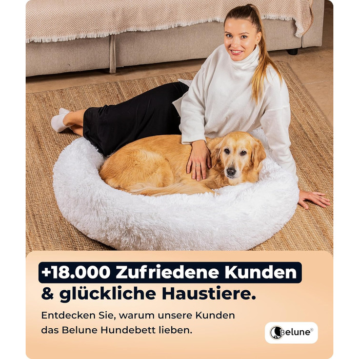 Belune® Лежанка для собак [знімний, washable cover] - Оригінал - [L, 100 см, темно-сірий] Корзина для собак, ліжко для котів, лежанка для собак, м'яка лежанка для собак великих, середніх та маленьких собак L (100 см) Темно-сірий