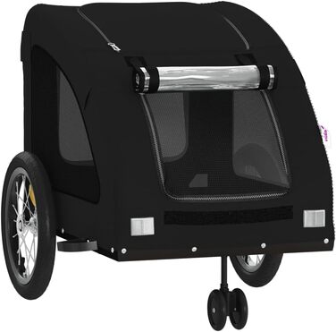 Фургон для собак VidaXL - чорний, 30 кг, Oxford-Gewebe, з прапором та відбивачами