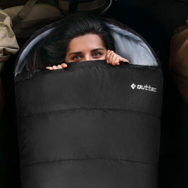 Спальний мішок мумії, ультралегкий, компактний, чорний. Підходить для дітей та дорослих, для активного відпочинку та кемпінгу.