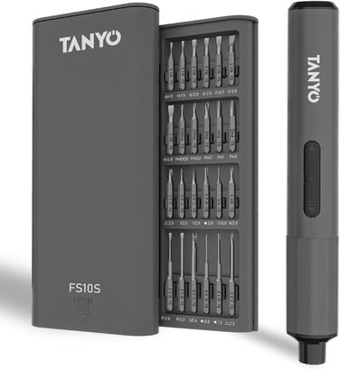 Набір мініатюрної електричної викрутки TANYO 51 в 1 з акумулятором 400mAh, LED-ліхтариком, для ремонту iPhone, ноутбуків, окулярів, годинників (чорний)