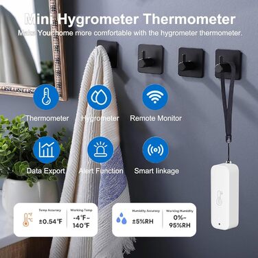Comboss WiFi Hygrometer Thermometer Sensor - Wireless Temperature and Humidity Sensor for Indoor and Outdoor Use with Remote App Notification Alarm, for Greenhouse, Wine Cellar (2 Pack)